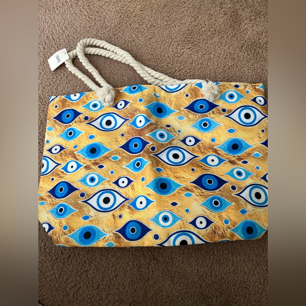Fadivo New York Women's Blue and Gold Tote Bag